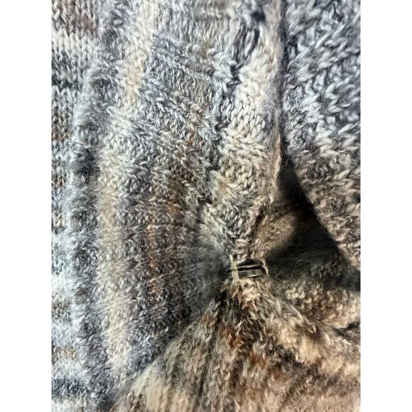 Leo & Nicole Striped Cowl Neck Knit Poncho Sweater Size XL - Picture 6 of 8